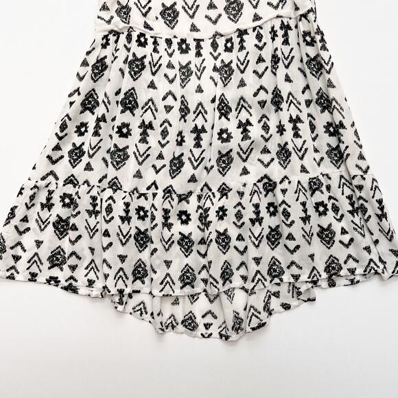 KIWI + PUNCH Southwestern Strappy Mini Dress White Black Open Tie Back Women's L - Picture 5 of 14